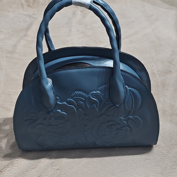 Patricia Nash Handbags - Patricia Nash Embossed Blue Shoulder Bag